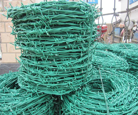 Rotolo rivestito di plastica del filo spinato del PVC di alta durezza BWG16xBWG16